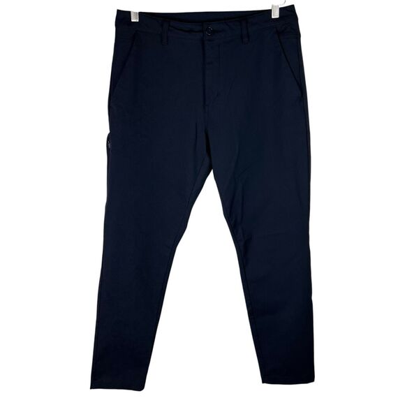 BYLT Pants Mens 33 x 30 Everyday 2.0 Chino Slim Fit Straight Zip Pocket Navy. - Picture 2 of 7